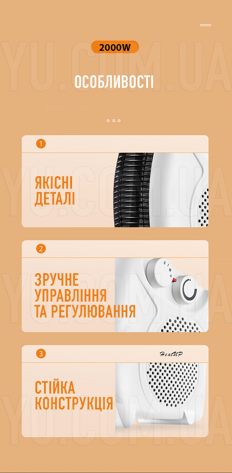 Електрообігрівач тепловентилятор RAF 1183 2000W